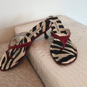 Manolo Blahnik Kitten Heel Thong Sandal
